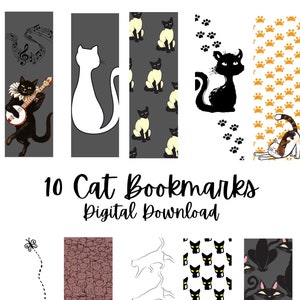 Cat lover printable digital book mark, Kittens, Cats, and Kitties bookmark