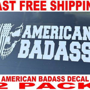 American Badass Decal - 2 Pack - High Quality and FAST FREE Shipping