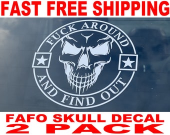 FAFO Skull Decal - 2 Pack - High Quality and FAST FREE Shipping