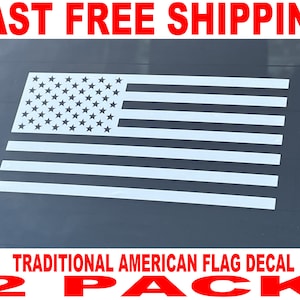 Traditional American Flag Vinyl Decal - 2 Pack - High Quality and FAST FREE Shipping