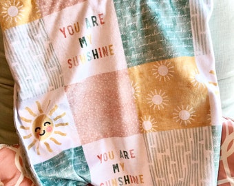 You Are My Sunshine Blanket-Baby Shower Gift-Sunshine Blanket-Baby Boy Blanket-Baby Girl Blanket