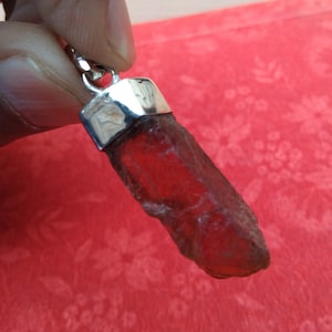 Raw Hessonite Garnet Pendant Raw Hessonite Garnet Pendant Sterling Silver Pendant Handmade Pendant Statement Pendant Czech Pendant