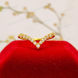 Curved wedding band women vintage solid rose gold Moissanite marquise cut diamond wedding band leaf bridal stacking promise gift for love
