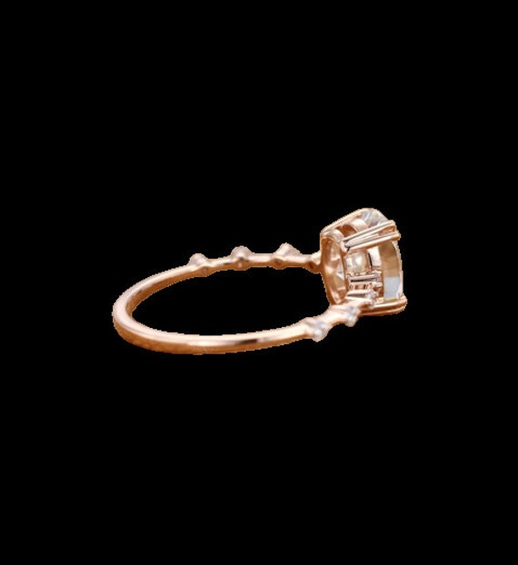 Moissanite Engagement ring women Rose Gold moissa… - image 3