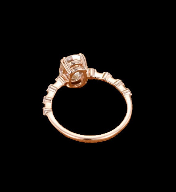 Moissanite Engagement ring women Rose Gold moissa… - image 2