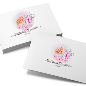 Nail Tech Logo Design, Aquarell Vorgefertigtes Logo, Maniküre Set, Wasserzeichen (PNG, JPG, PDF) Bild 2