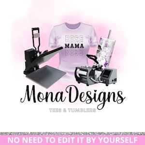 Tumbler Logo Design, Tshirt Business Logo, Cricut Craft Logo, Pink Watercolor Sublimation