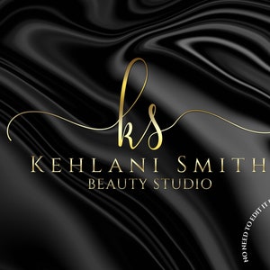 May include: Gold script logo on a black marble background. The logo says "ks" for Kehlani Smith Beauty Studio.