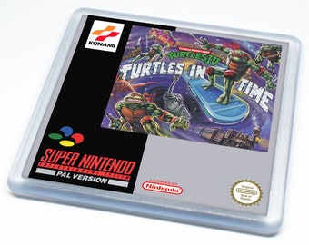 Turtles in Time SNES Coaster - Retro Games Drinks Coaster 10x10cm (Shipping flat rate)