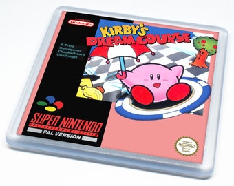 Kirby's Dream Course SNES Coaster - Retro Games Drinks Coaster 10x10cm (Shipping flat rate)
