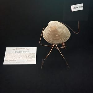 1-finger Quahog wave (for adults only)Priority shipping included for this very unique and fun shellfish wire sculpture