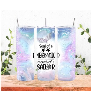 Soul of a mermaid cup, 20oz tumbler, cup with straw, insulated tumbler