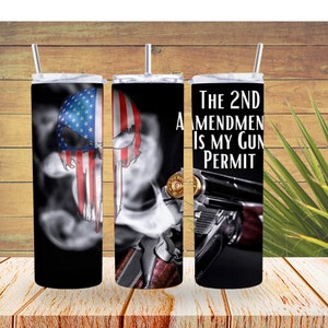 Second amendment 20oz tumbler, gift for him, dad present, gift for son, fathers day, patriotic gift, gun owner cup