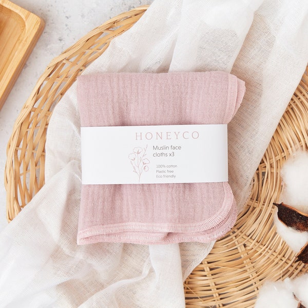 Muslin cloth - reusable face wipes - make up removal pads - eco friendly muslin squares - beauty gift for her