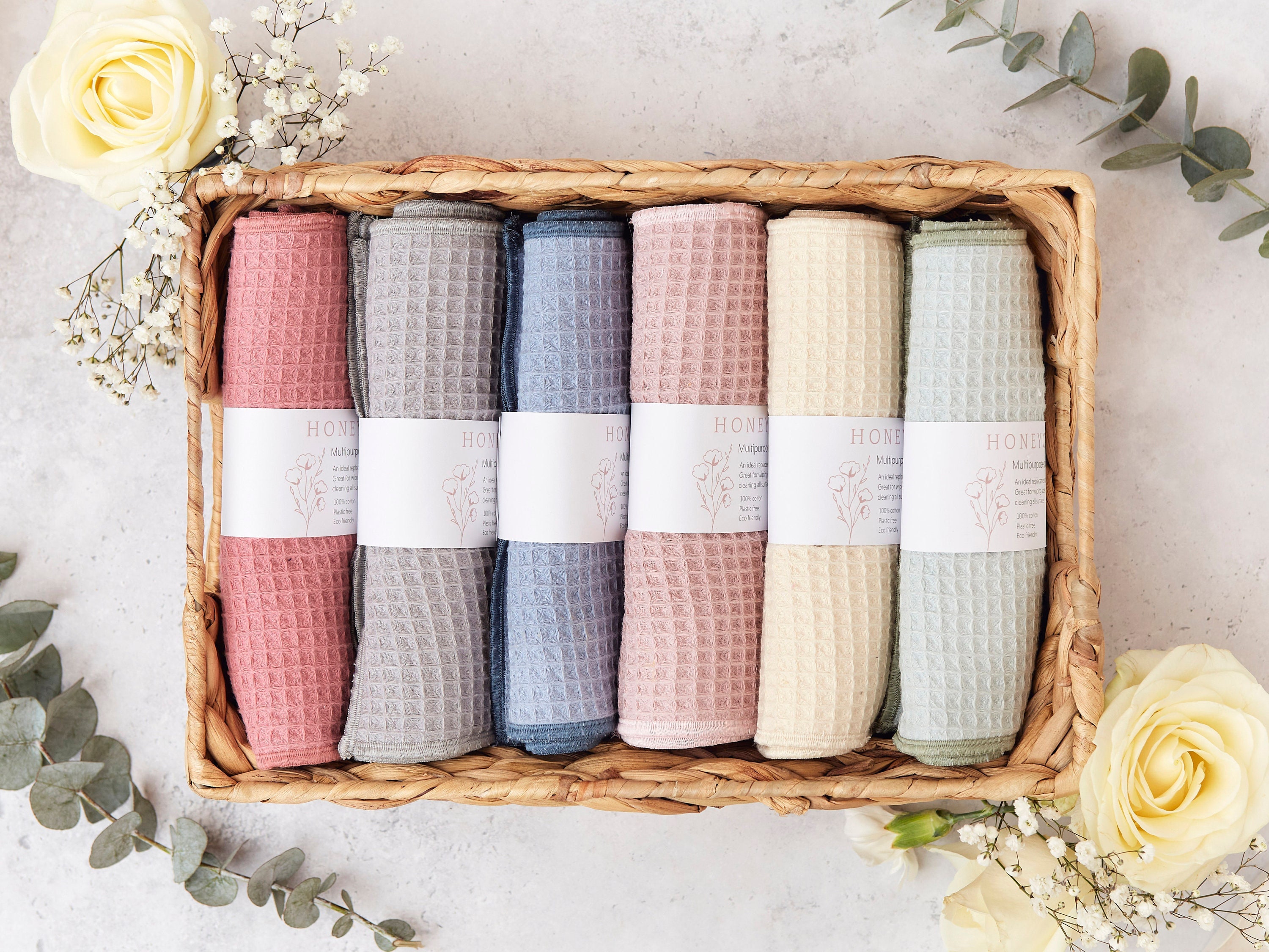 25 Pack Reusable Paper Towels, Paperless Towels Roll