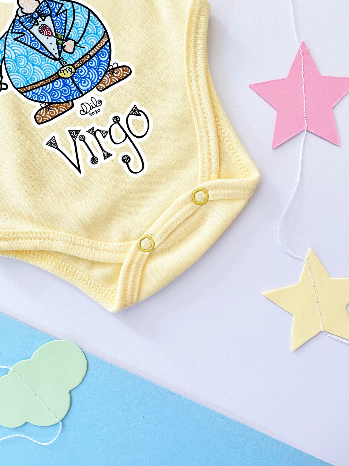 VIRGO BABY BOY Zodiac Onesie Spirally™ Character Etsy