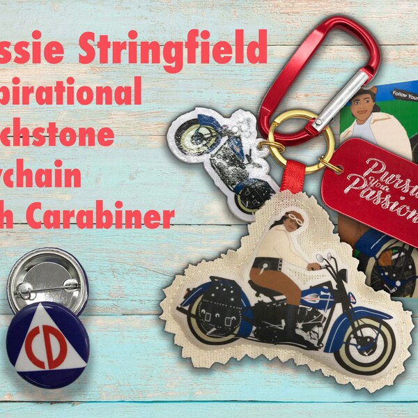 Bessie Stringfield - Inspirational Trailblazing Black Motorcycle Rider Keychain / Inspirational Can Do Woman / Women's History