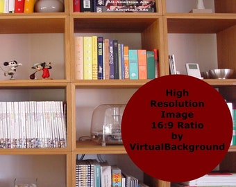 Bookcase Virtual Background for Zoom, Microsoft Teams, Skype, Google Meet, Book Shelf Background, Virtual Bookshelf for Zoom Backgrounds