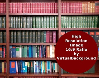 Office Zoom Background, Book Shelf Virtual Background, Home Office Background for Zoom, Teams, Google Meet, Skype. Dark Bookshelf Backdrop