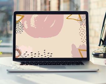 Abstract Desktop Wallpaper. Boho Minimalist Desktop Background. PC Wallpaper. Neutral Desktop Wallpaper. Laptop Background Wallpaper
