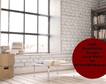 Modern Living Room Background, Zoom Backgrounds, White Virtual Background for Zoom, Microsoft Teams, Skype, Google Meet