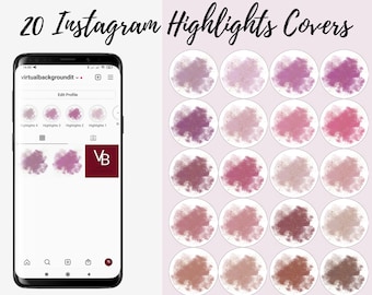 20 Instagram Highlights Covers. Ig Branding Kit. Pink Boho Instagram Icons. Ig Stories Covers for Instagram