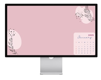 12 Calendario 2025 Fondo de pantalla abstracto para escritorio Fondo de pantalla minimalista rosa Fondo de pantalla neutro para computadora portátil