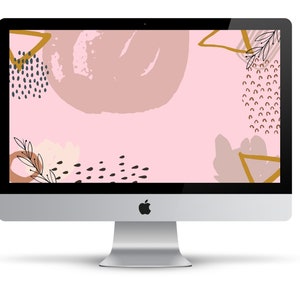 Pink Abstract Desktop Wallpaper. Boho Minimalist Desktop Background. PC Wallpaper. Neutral Desktop Wallpaper. Laptop Background Wallpaper