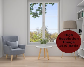 Bright Zoom Backgrounds, Minimal Living Room Background, Virtual Background for Zoom, Microsoft Teams, Skype, Google Meet