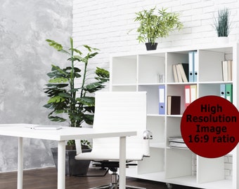 White Office Virtual Background for Zoom, Microsoft Teams, Skype, Google Meet, Home Office Background, Zoom Backgrounds