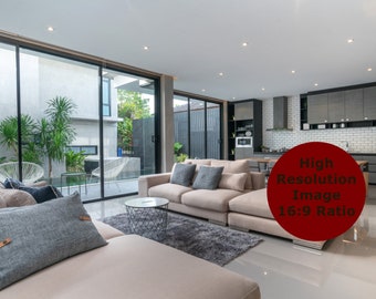 Modern Living Room Background, Zoom Backgrounds, Virtual Background for Zoom, Microsoft Teams, Skype, Google Meet