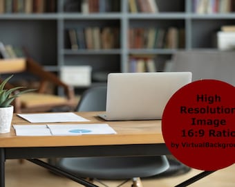 Book Shelf Background, Virtual Bookshelf for Zoom Backgrounds, Bookcase Virtual Background for Zoom, Microsoft Teams, Skype, Google Meet