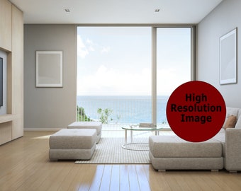 Bright Zoom Backgrounds, Sea View Background, Livings Room Virtual Background for Zoom, Microsoft Teams, Skype, Google Meet