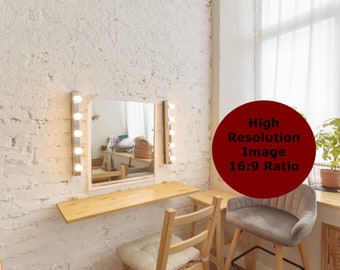 Bright Make-up Room Background, Zoom Backgrounds, Virtual Background for Zoom, Microsoft Teams, Skype, Google Meet