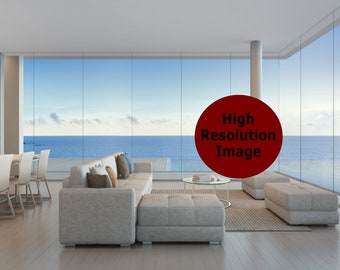 Beach House Zoom Backgrounds, Sea View Background, Livings Room Virtual Background for Zoom, Microsoft Teams, Skype, Google Meet