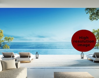 Zoom Backgrounds, Beach View Background, Virtual Background for Zoom, Microsoft Teams, Skype, Google Meet