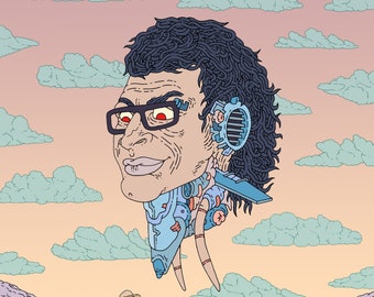 Jurassic Goldblum | Moebius inspiriert, 90er Jahre Nostalgie Druck