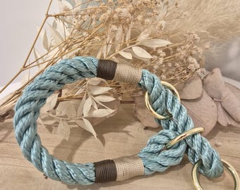 Adjustable rope martingale collar in mint with gold | NELE MARTING COLLAR