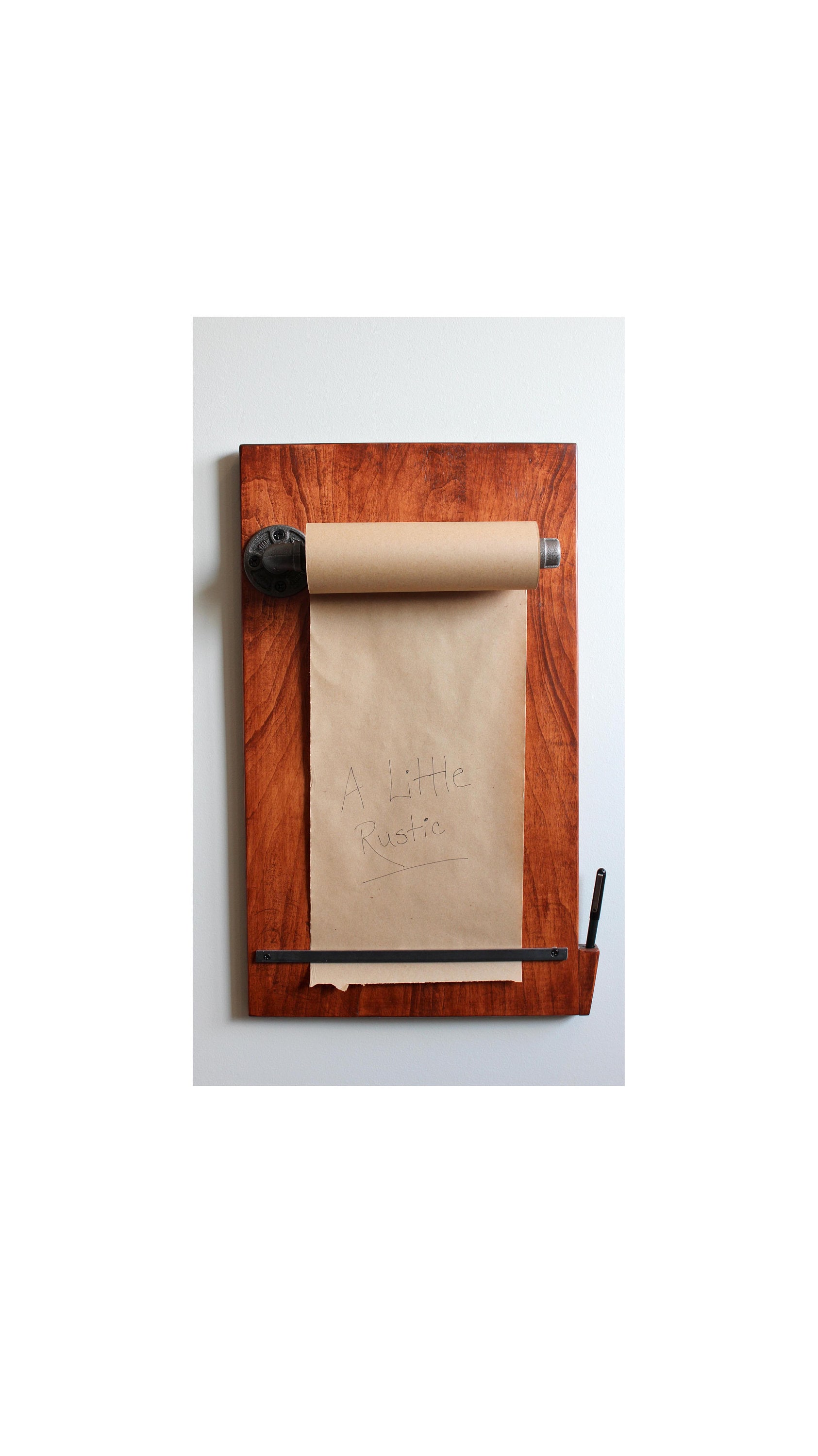 Wall Mounted Paper Roller Butchers Paper Dispenser Roll Holder Studio Farm  House Wall Decor Black or White Standout Spaces 