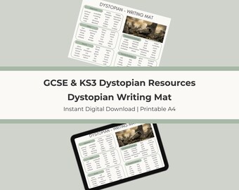 Tapete de escritura de vocabulario distópico / Lengua inglesa GCSE / Recurso de escritura creativa KS3 / Banco de palabras sobre distopía / PDF imprimible