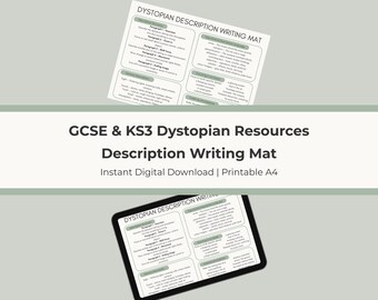 Tapete de escritura sobre descripción distópica / Lengua inglesa GCSE / Recurso de escritura creativa KS3 / Hoja de trabajo sobre distopía / PDF imprimible