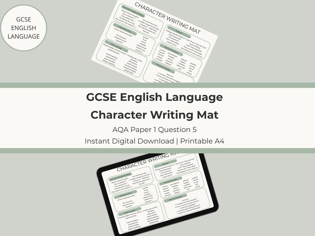 Gcse Photo Description.pdf GCSE English Character Writing Mat | AQA Paper 1 Question 5 ...