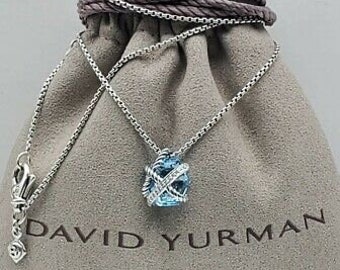 David Yurman Blue Topaz Wrap Necklace 