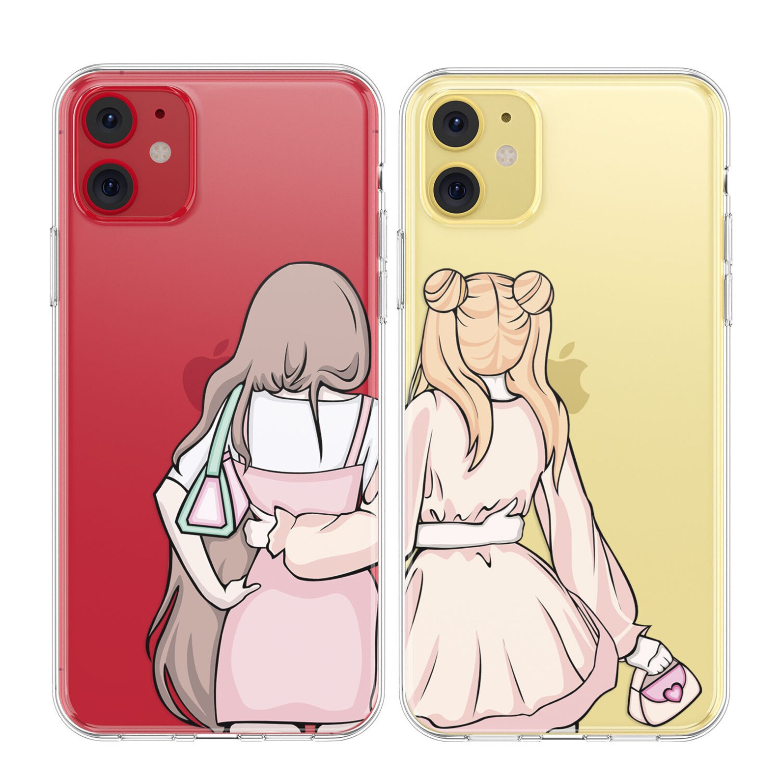 BFFs Besties Couple Cases iPhone 12 Matching 11 Pro Max Clear Etsy