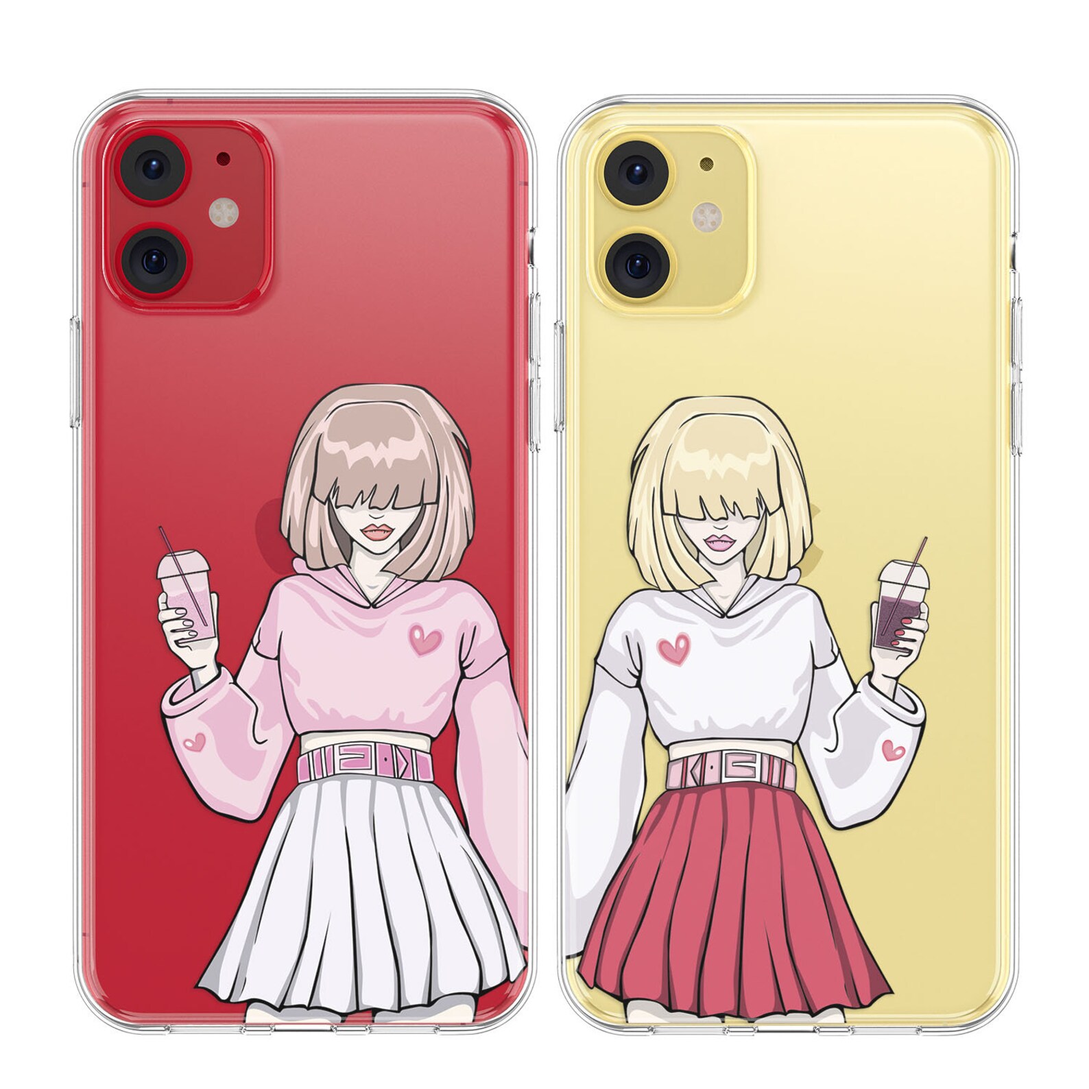 BFFs Besties Couple Cases iPhone 12 Matching 11 Pro Max Clear Etsy