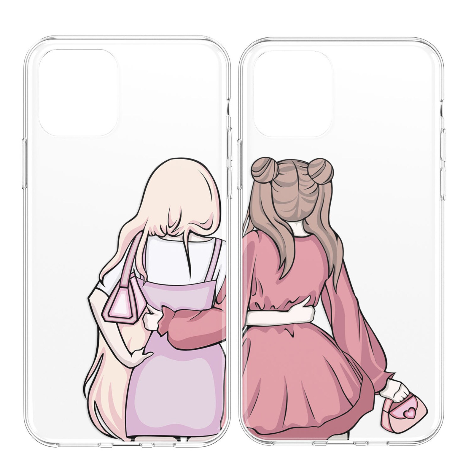 BFFs Besties Couple Cases iPhone 12 Matching 11 Pro Max Clear Etsy