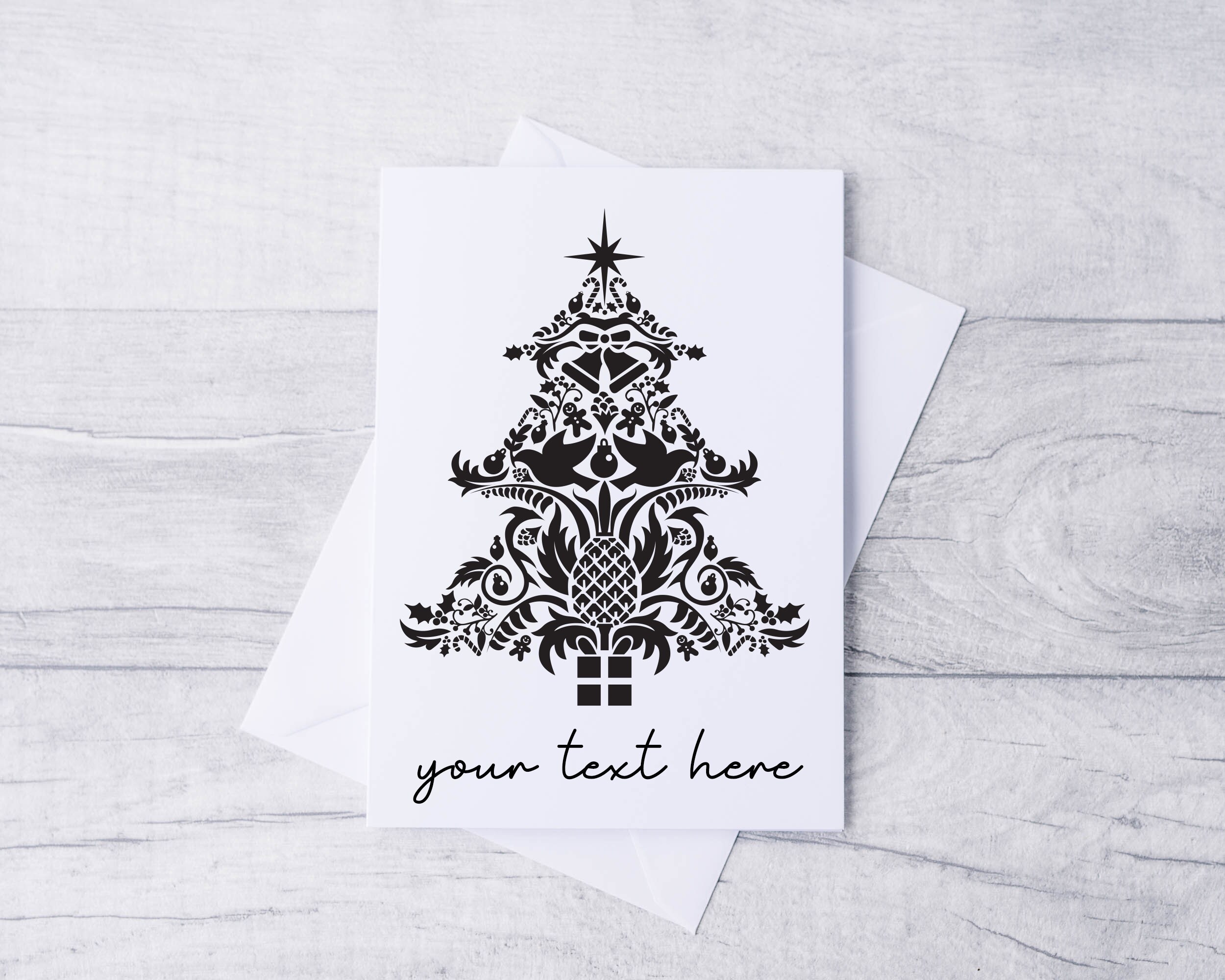 Christmas Tree Cut File Holiday Card SVG Scandanavian Etsy