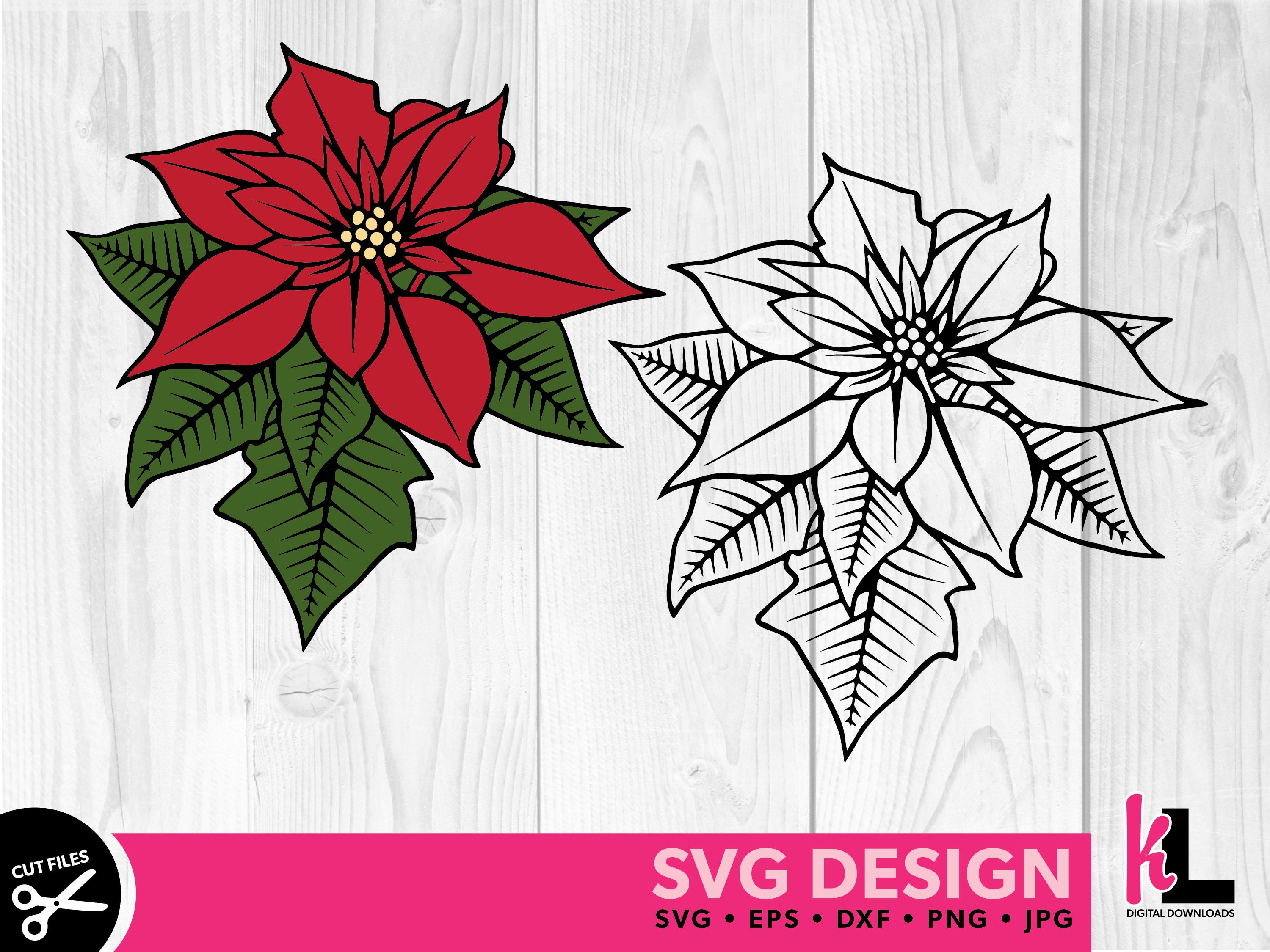 Poinsettia SVG Layered Christmas Flower SVG Holiday Floral - Etsy UK