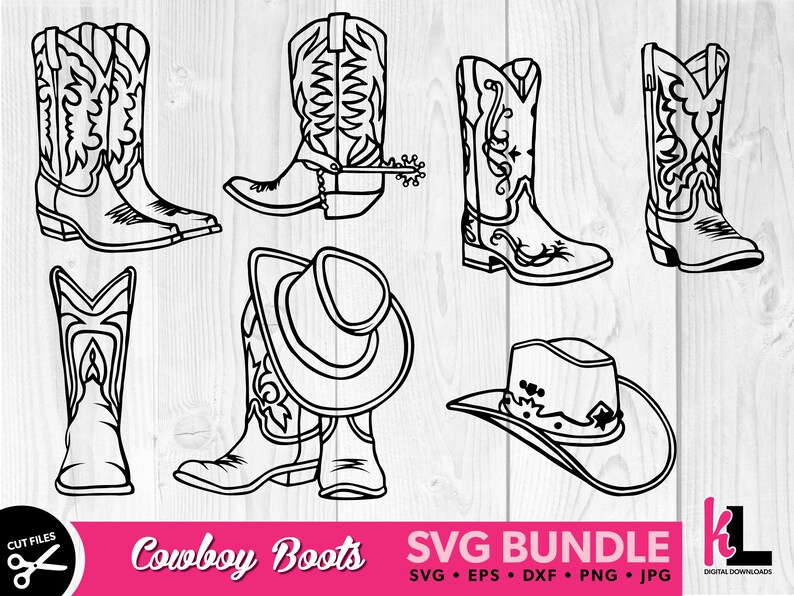 Cowboy Boots SVG Bundle Cowboy Hat PNG Country Boots SVG | Etsy