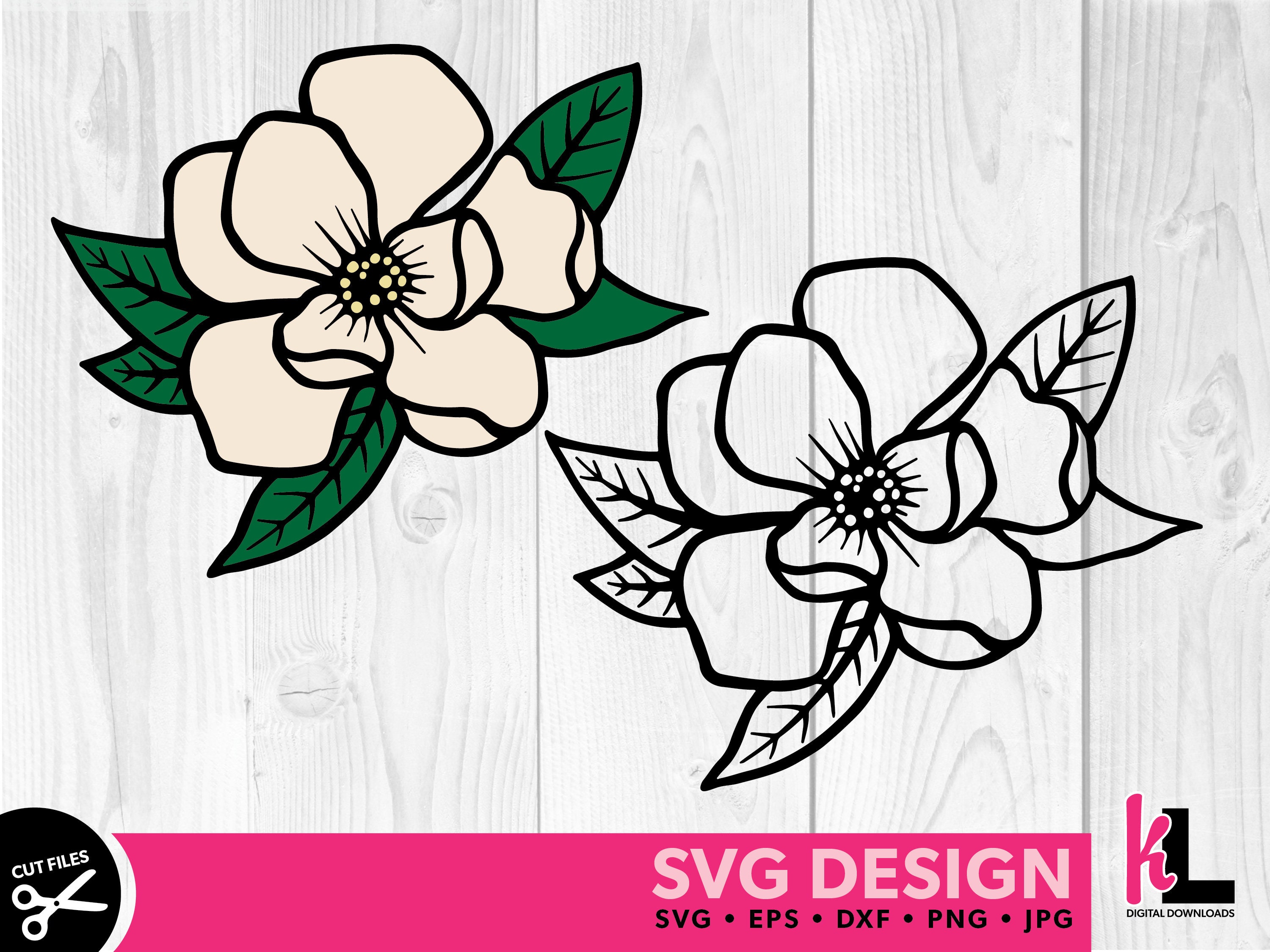 Magnolia SVG Layered Flower SVG Magnolia Stencil Svg Files | Etsy